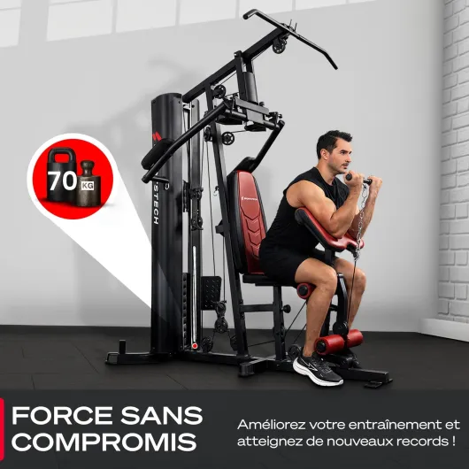 HGX100/HGX200/HGX300 Station de Force Premium pour d'innombrables Variantes d'entraînement, Salle de Sport Multifonction pour Maison avec grimpeur ou Presse à Jambes, fabriquée en matériau HGX150 Noir