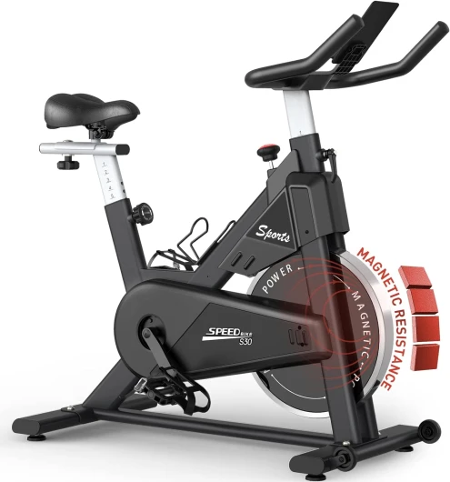 Vélo d'Appartement Magnétique à Entraînement Par Courroie Avec Affichage RPM Et Support Ipad - Capacité De Poids De 150 KG