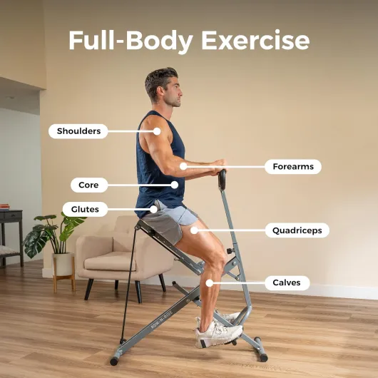 Sunny Health & Fitness Smart Row-N-Ride Glute & Leg Trainer, Foldable Squat Assist Rower with Exclusive SunnyFit App Connection Grey