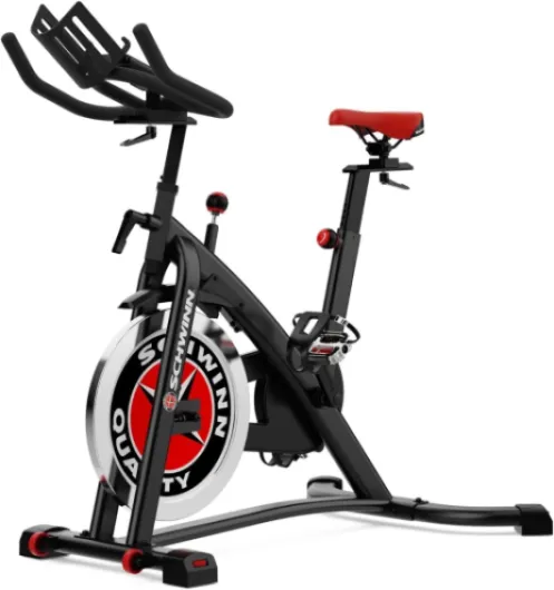 Schwinn Fitness 700IC Vélo de Cycling Indoor – Vélo d’Appartement Silencieux avec Volant 18 kg, Résistance Infinie, Console LCD, Pédales SPD, Sans Abonnement