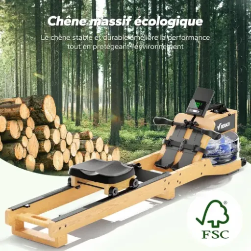 Test MERACH Rameur à l'eau pliable R23O1 : un bon rameur bois pour la maison, avec quelques compromis