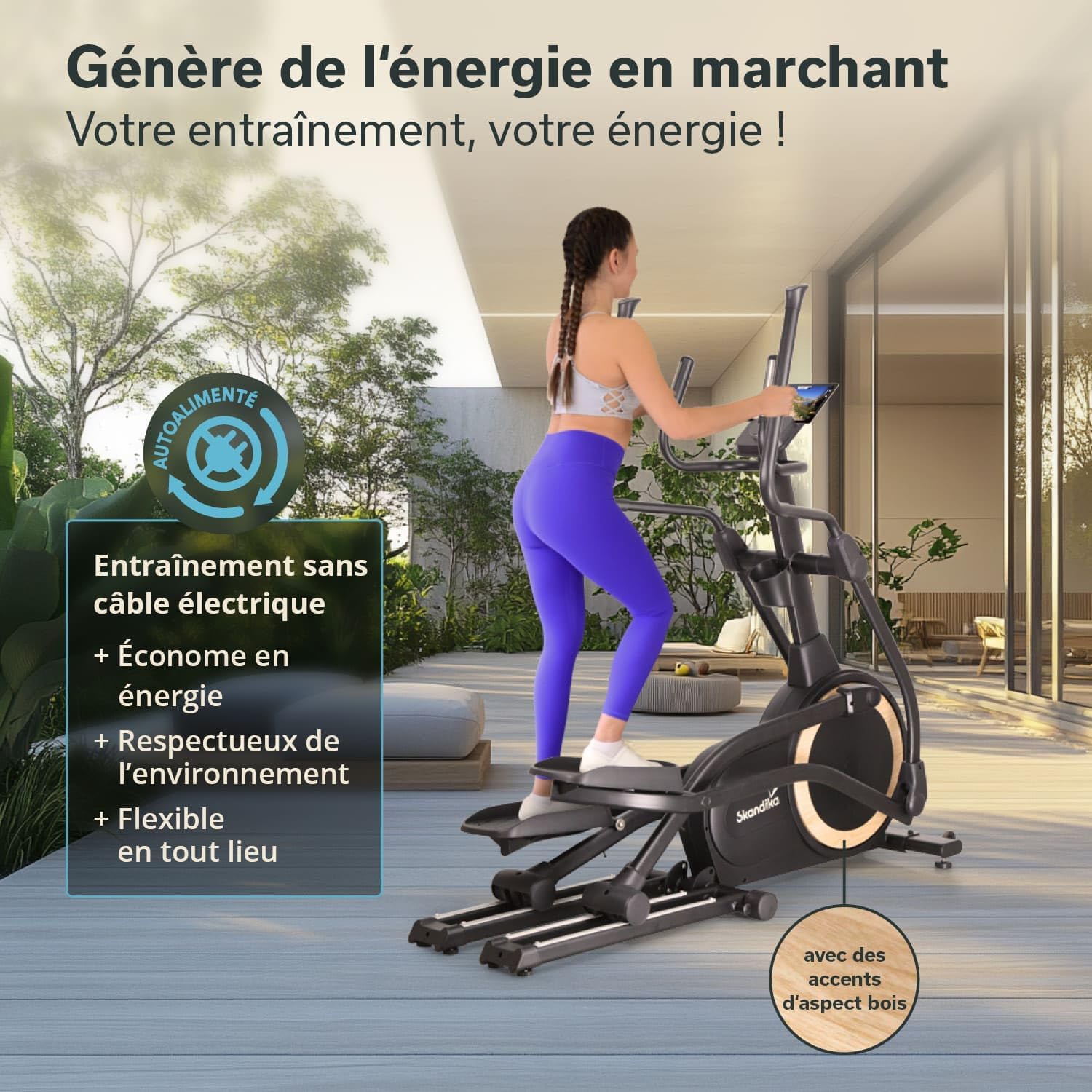 Vélo elliptique Carbon P25, Vélo elliptique Pliable, 32 Niveaux de Résistance, Auto-alimenté, Frein Magnétique, Écran LCD, Bluetooth, Kinomap, Double Rail, Masse d'inertie 25KG, Max 150KG P25-G - Autoalimenté