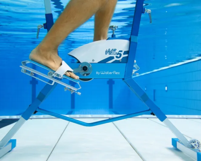 Aquabike Aluminium WR5 WX-WR5A - Vélo Piscine Spinning - Résistance Hydraulique - Réglages Mécaniques - Utilisation Pieds Nus - Prof - 1,1-1,6m - WX Water Flex Water Fitness Expert