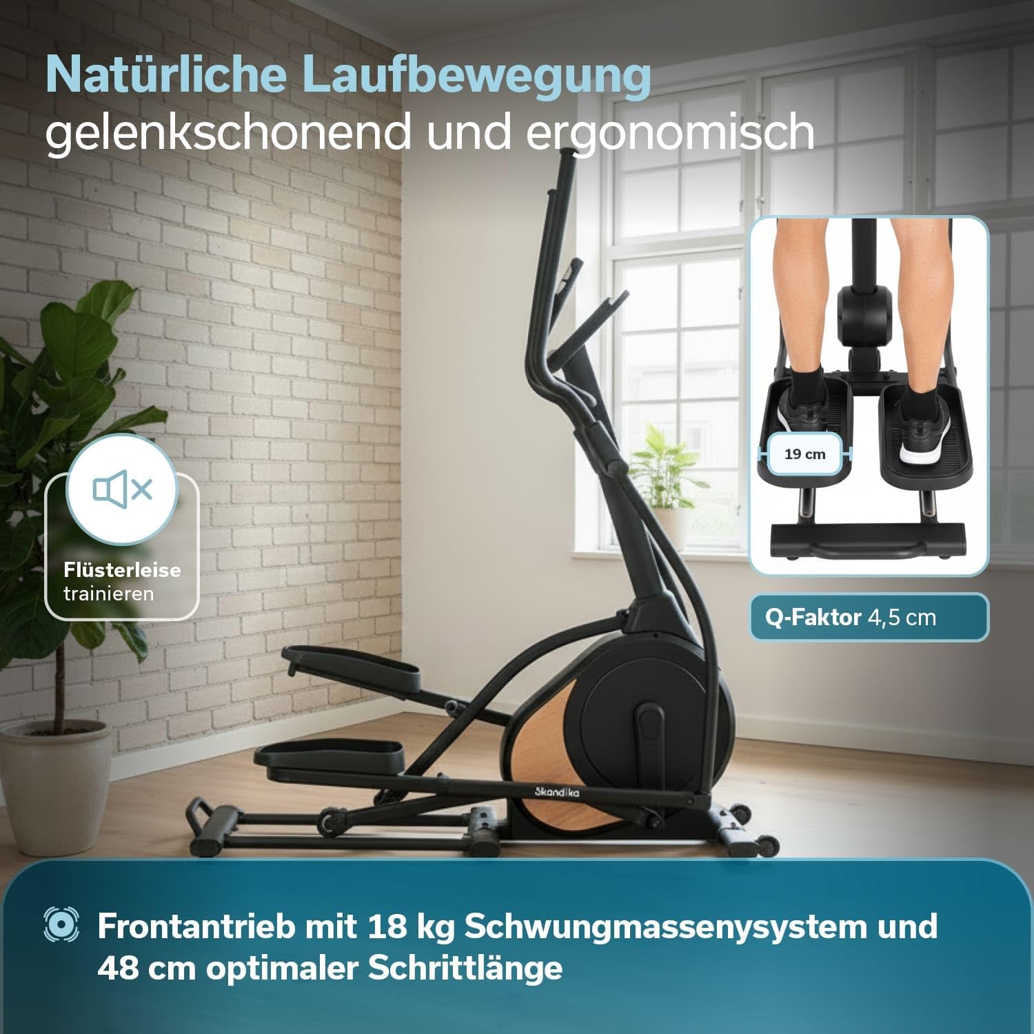 Vélo elliptique Carbon P18 - Vélo elliptique d'appartement, 32 Niveaux de résistance, 13 programmes, écran LCD, Compatible avec Kinomap, Max 135KG, vélo de Fitness