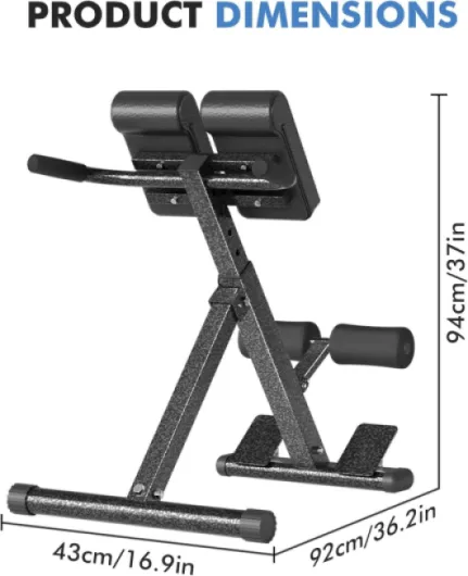 Hyperextension Chaise romaine pliable Extension de dossier et d'entraînement abdominal, 8 dossiers de chaise romaine réglables, banc d'hyperextension, fessier, ischio-jambiers, exercices abdominaux