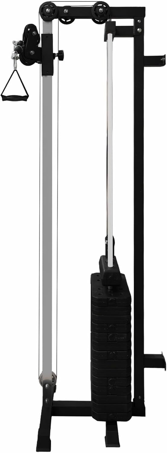 Station de Traction pour Montage Murale Entraînement par Câble Musculation Crossover Plaques de Poids Ajustables 180 kg Salle de Sport Domicile Rail Multi-Hauteur Réglable [Accessoires Inclus]