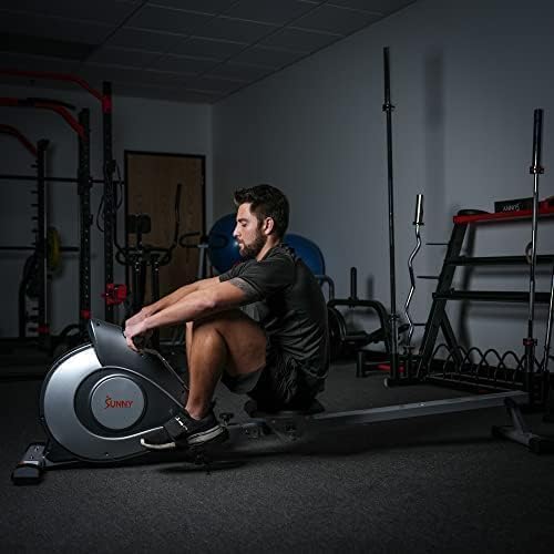 Sunny Health & Fitness Rameur magnétique, rameur Pliable Compact pour la Maison, Super Silencieux et Lisse, Connexion Exclusive à l'application SunnyFit en Option 01 Classique