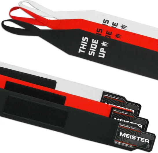 Bandes Semi-Élastiques pour Adulte de 180 Pouces (457 cm) pour MMA et Boxe - Lot de 3 Paires Noir / Rouge / Blanc