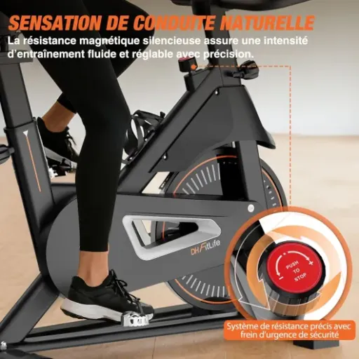 Test DH FitLife Vélo d’appartement ergomètre : un hometrainer silencieux et stable pour le cardio à la maison