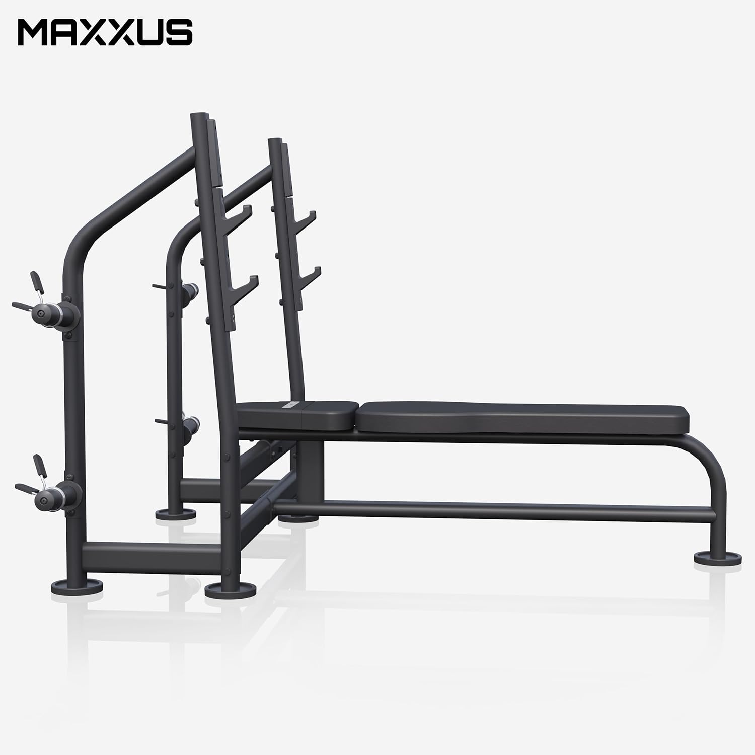 MAXXUS Banc Musculation avec Support PRO - Developpe Couche, Professionnel, 4 Support Halteres Musculation, Max 390kg - Banc de Sport, Appareil Abdominaux, Machine