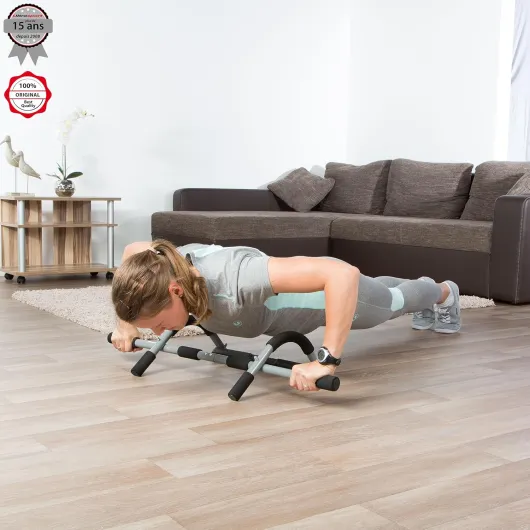 Barre traction, support porte, entraîneur haut corps, entraîneur multifonctionnel, peut utilisé sans perçage, appareil d'entraînem maison et bureau, barre pompes, adapté à divers exercices Barre traction porte Gris et Noir