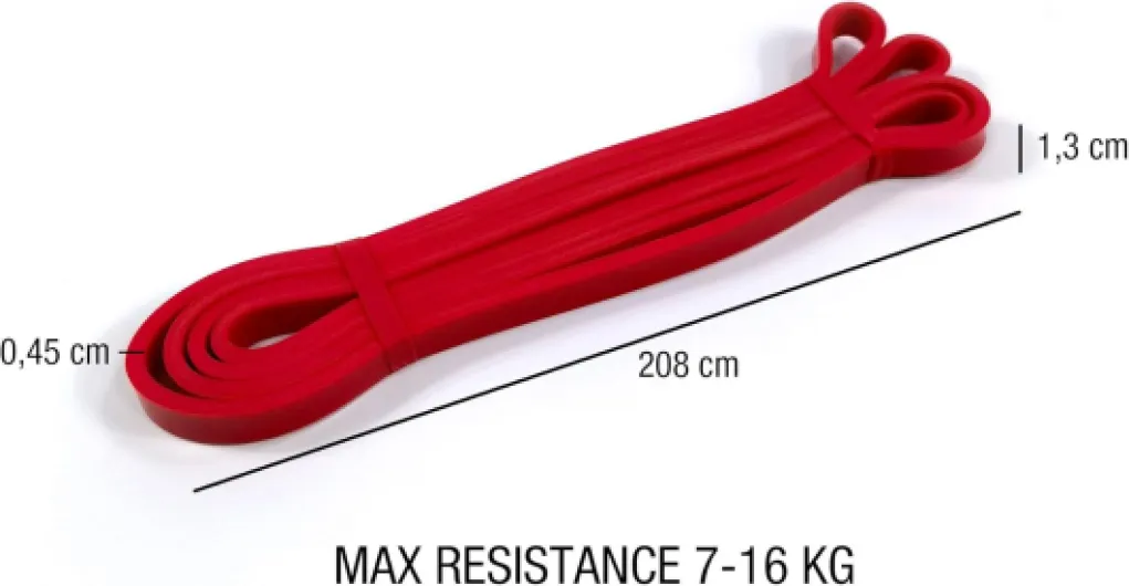 Elastique Fitness, Bande Traction, Latex Naturel, Pilates Etirement Rééducation Rouge