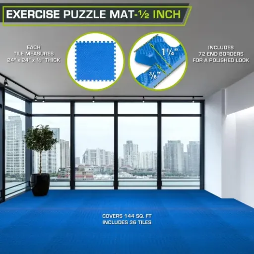 Test ProsourceFit Puzzle Exercise Mat ½ in : le tapis de gym modulaire qui fait le job sans se ruiner
