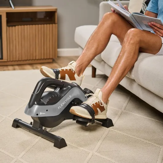 Lifepro Flexcycle Pédale d'exercice sous Le Bureau – Vélo D'appartement Magnétique Stationnaire avec Écran LCD Et Bandes De Résistance pour La Récupération des Bras Et des Jambes Et Thérapie – Taille unique Gris