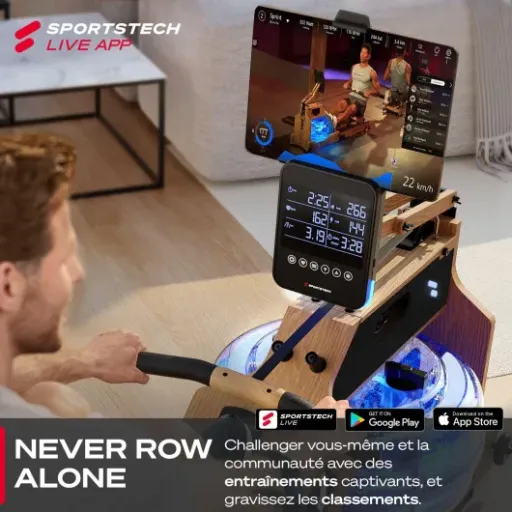 Test Sportstech WRX1000 : le rameur bois connecté qui en jette… mais pas sans défauts