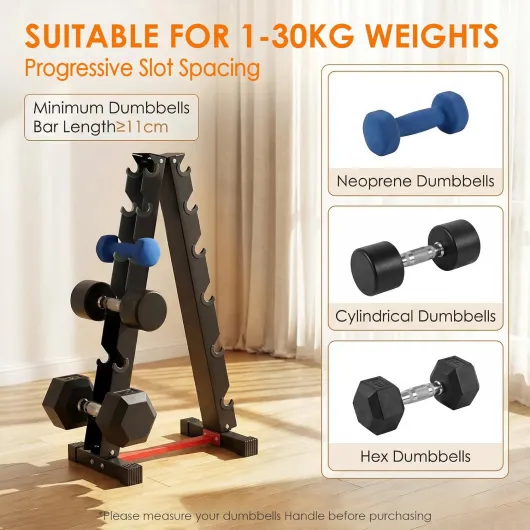 Support Halteres 6-Niveaux Dumbbell Rack Rangement Poids Musculation Rack Haltere Métal (Haltères non inclus)