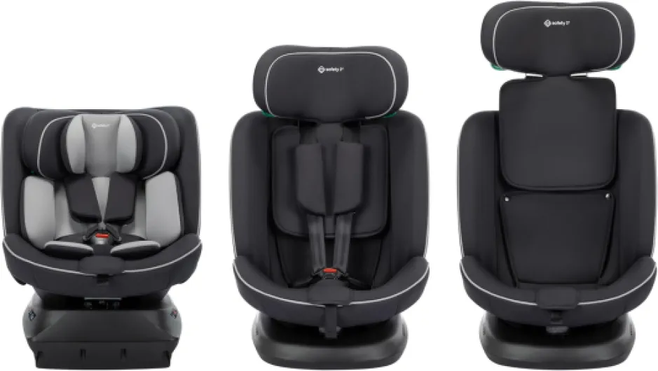 Cosmo i-Safe, Siège Auto Pivotant, 0-12 Ans (40-150 cm), Siège Auto évolutif Ceinturé avec Réducteur Nouveau-né, 11 Positions d’appui-tête & 6 Inclinaisons, Léger (5,6 kg), Noir